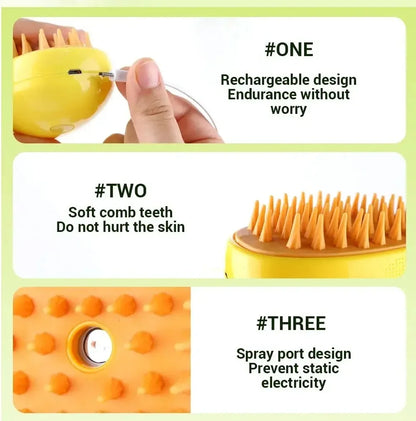 3-in-1 Steam Pet Brush