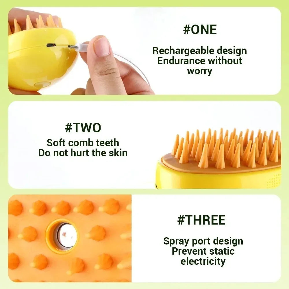 3-in-1 Steam Pet Brush